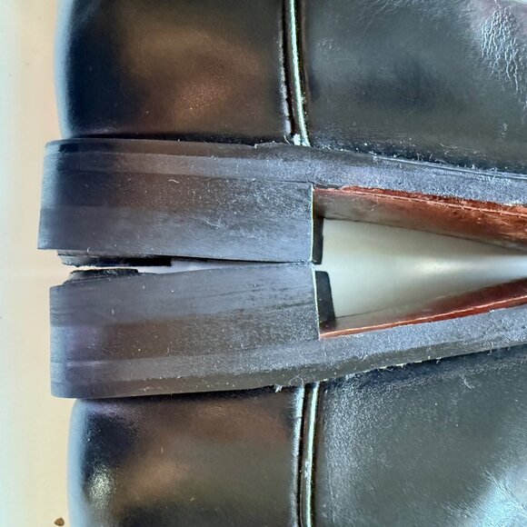 JUSTIN Cora Roper Womens 5.5B Black Leather Western Boots 10" Shaft Rubber Sole - Picture 13 of 16